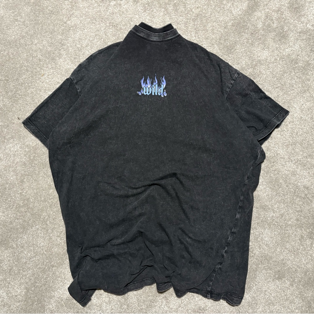 Cotton On Black Tee with Blue Graphic